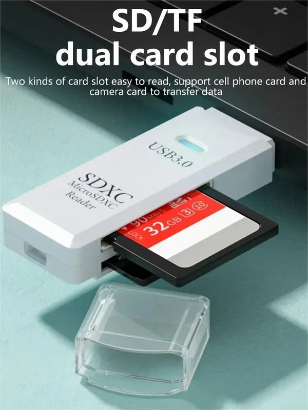 Multi Functional 2 In 1 High-speed USB 3.0/2.0 Card Reader Supports TF+SD Computer Tablet Camera Laptop Car Mounted