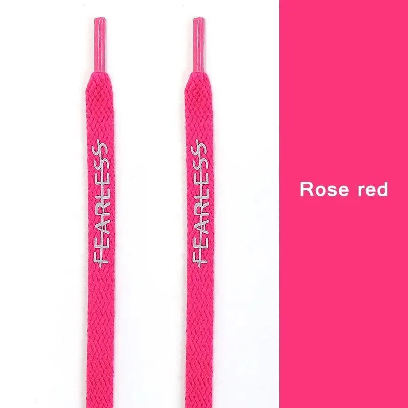 Rubber Band Classic Shoe Laces Reflective Letter Printing Flat Shoelaces for Sneakers Fashion Sports Strings Casual Accessories