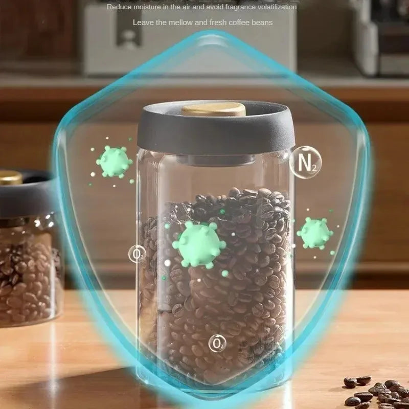 Manual Vacuum Sealed Coffee Jar High Borosilicate Glass - Visuel 4 | SAMAG