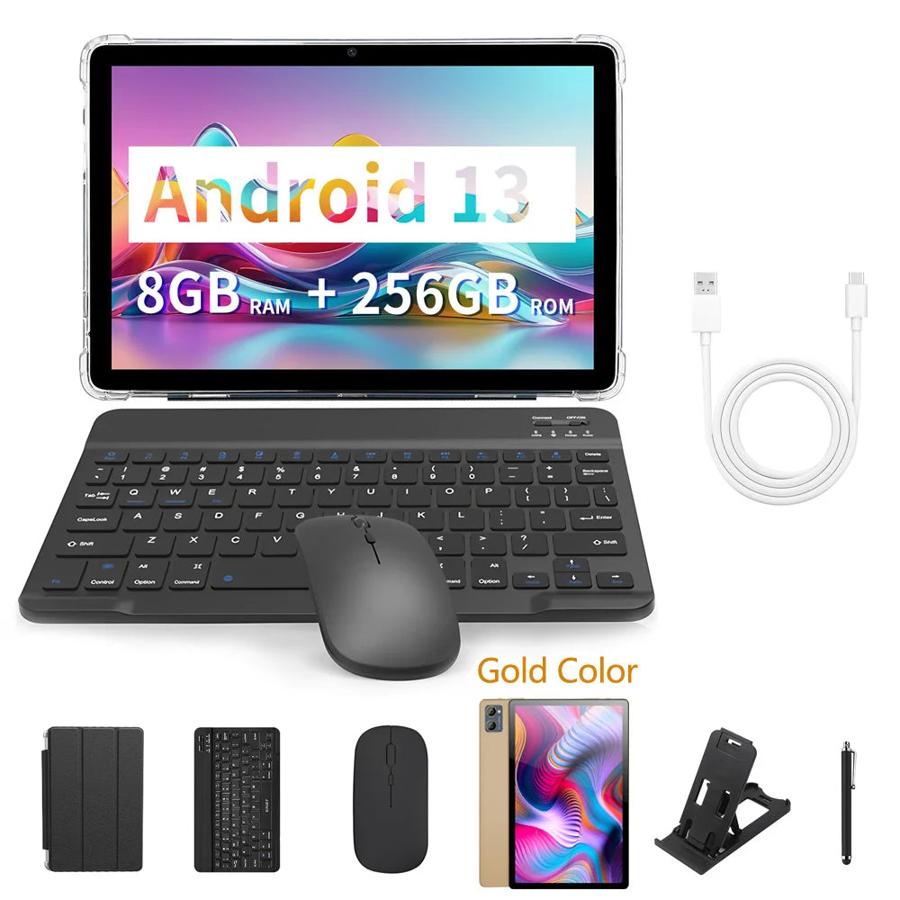 BDF-Y7 New 5G Pad 10.1 Inch Tablets Octa Core 8GB+256GB ROM HD Display Double SIM Dual Cameras Tablet Pc with Keyboard Mouse