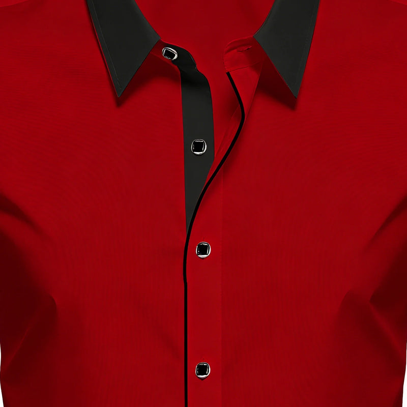 FGKKS Men Tuxedo Shirt Western Luxury Long Sleeve Smart | SAMAG