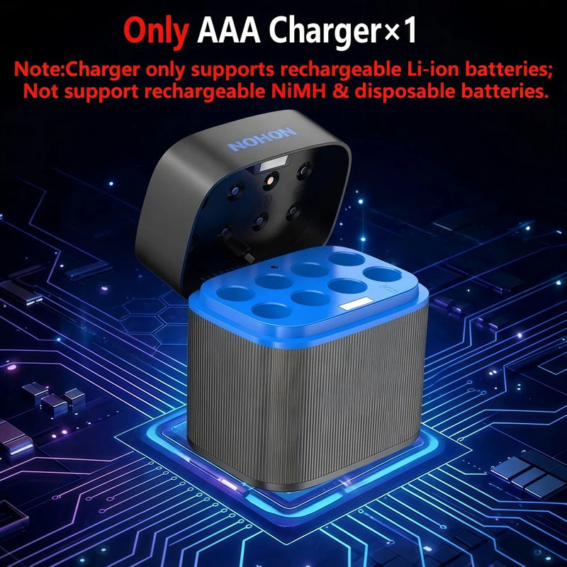 NOHON Rechargeable Lithium Battery AA 3600mWh/AAA 1300mWh Original Batteries High Capacity 1.5V Battery for Mouse Remote Control