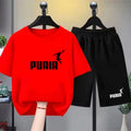 Children T-shirt+Shorts Basketball Letter Print Summer | SAMAG