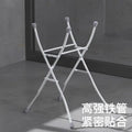 Foldable Baby Bath Tub with Stand No Bend Over Infant Bathing Collapsible Plastic Bathtub Iron Frame Supports Up to 20kg