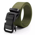 Men's Belt Automatic Metal Buckle Nylon Canvas Webbing Belt Outdoor Work Belt, Nylon Belt With Click Buckle YD614