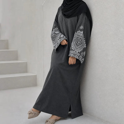 Women's Traditional Muslim Abaya Maxi Dress Boho Vintage | SAMAG