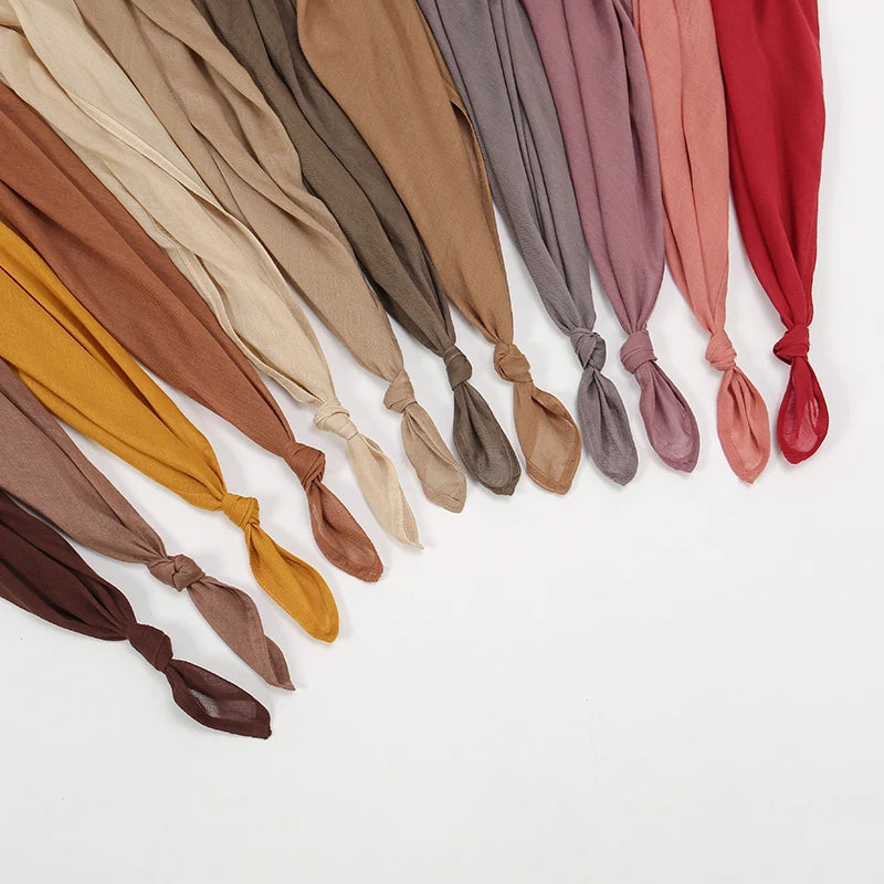 2024 Muslim Modal Rayon Cotton Hijab Shawls For Women Plain Scarf Big Size Headscarf Islamic Turban Headband 190*85cm