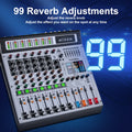 FLALWREO 8 / 12Channel Audio Interfacer DJ Mixer Sound Board 99-Bit DSP Effect USB Audio Mixer Effects +48V Phantom Bluetooth fo