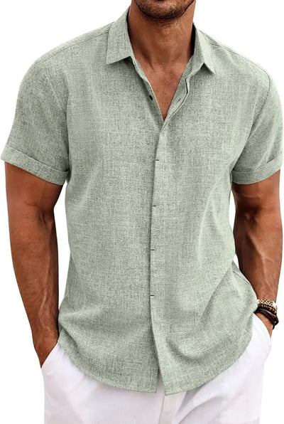 Men's Fashion Casual Solid Color Shirt Pullover Button | SAMAG