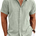 Men's Fashion Casual Solid Color Shirt Pullover Button | SAMAG