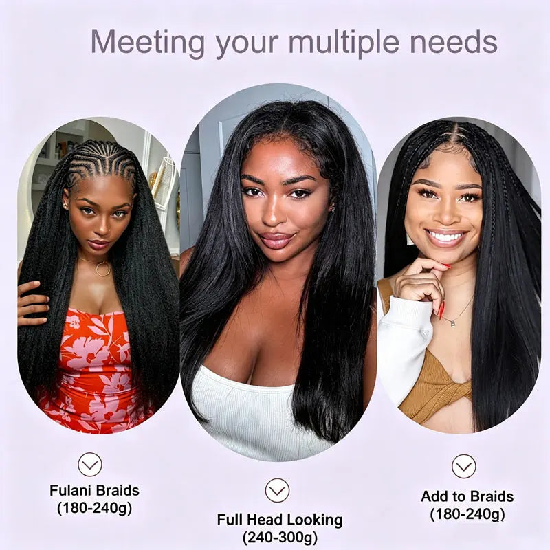 Kinky Straight Miracle Knots Crochet Human Hair Extensions Burmese Virgin Pre Separated Feather Crochet Hair Braids Bundles for Black Women Meadow Hair 26inch 240g