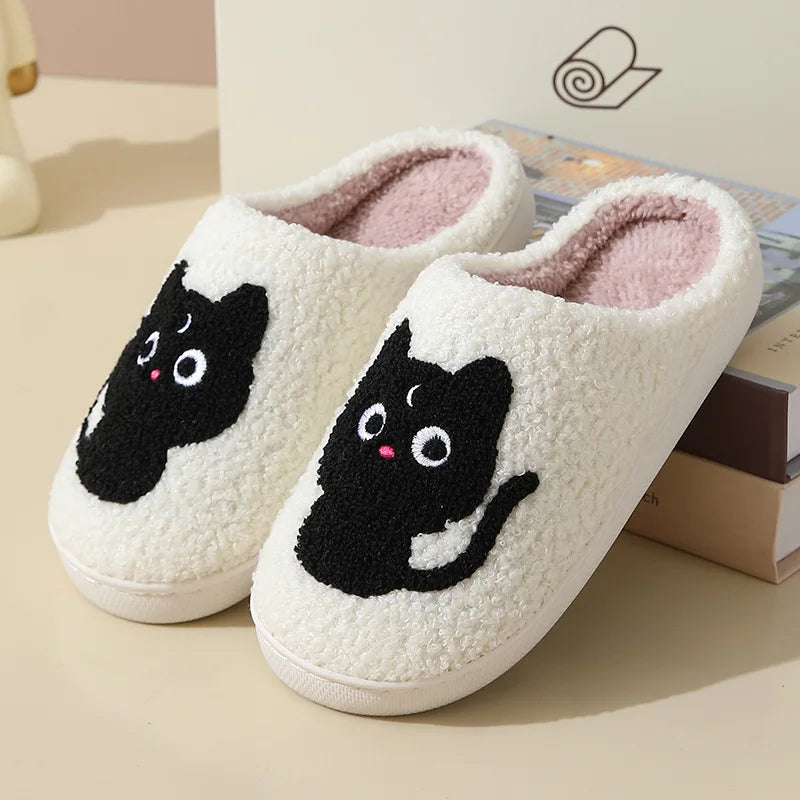 Casual Women's Slippers Home Winter Fluffy Luxury Designer Woman Shoes Flat Cute Cartoon Indoor Fuzzy Fur Slides Soft Elegant