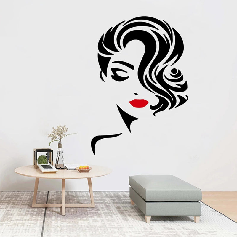 1 pc amazing salon dressed waterproof Wall Sticker Pvc Stickers Art Paper For home Bedroom Background