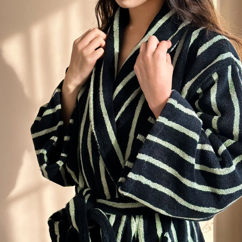 Retro Plaid Cotton Bathrobe Super Soft Absortion Hooded Loose Bath Robe Coat Towel V Neck Warm Sleepwear Robes Women Homewear