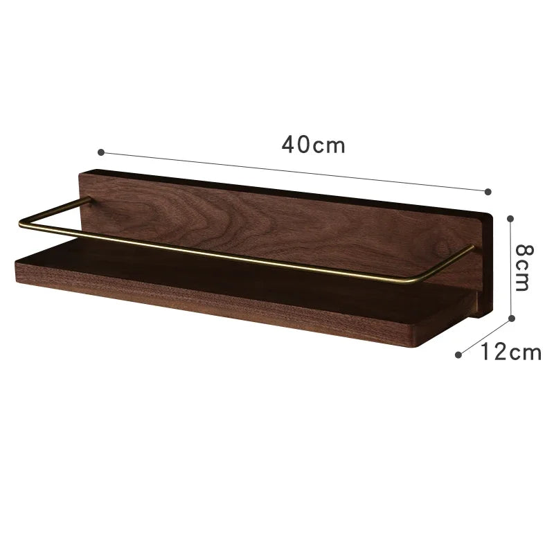 Kitchen Spice Bottle Storage Wooden Rack Multifunctional Wall Hanging Solid Brass Hook Bathroom Towel - View 5 | SAMAG
