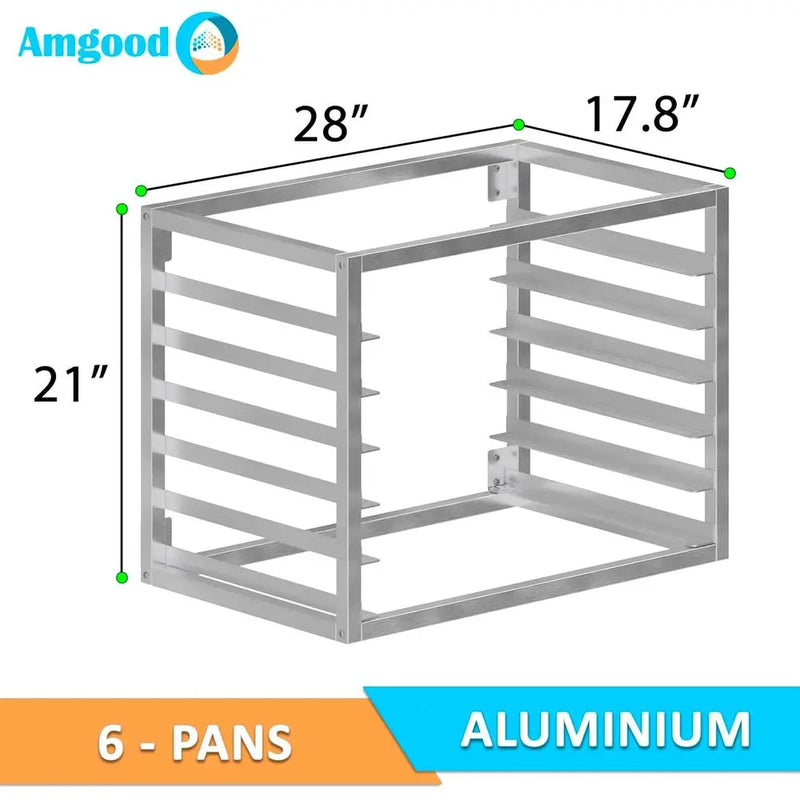 AmGood Wall Mounted Sheet/Bun Pan Rack - 28" x 18" x 21". Fits 6 Full - Size Sheet NSF - View 3 | SAMAG