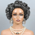 210% Short Salt And Pepper Grey Wigs Human Hair For Black Women Glueless Grey Human Hair Wig Rose Curly Pixie Cut Wig Human Hair
