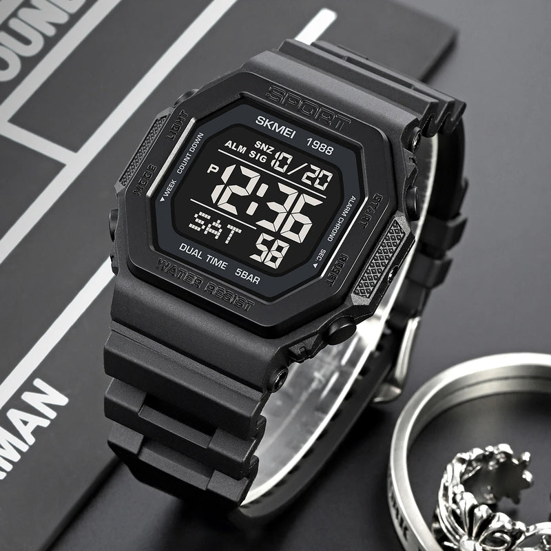 SKMEI Fashion Countdown Sports Digital Watches For Men Women 5Bar Waterproof Chrono Military Electronics Wristwatch Reloj Hombre