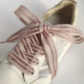 2cm Bow Wide Flat Shoelaces Fish Silk Transparent Striped Shoelaces Sneaker Black Sport Training Shoes Casual Shoes Laces