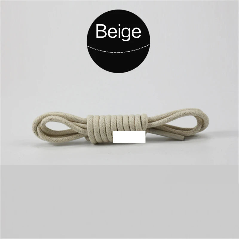 1Pair Waxed Cotton Round Shoe laces Coloured Leather Shoes lace Waterproof ShoeLaces Men Boots Shoelace Shoestring