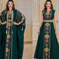 Eid Muslim 2 Piece Set Women Embroidery Dresses Open Abaya Suit Jalabiya Ramadan Dubai Kaftan Party Vestidos Cardigan Robe 2025