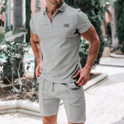 Men's European Style Suit Set - Summer Solid Color | SAMAG