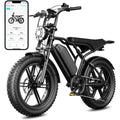 Full Suspension Fat Tire Electric Bike for Adults 1500W Peak Motor 60 Miles Range 48V 15Ah Removable Battery 7-Speed