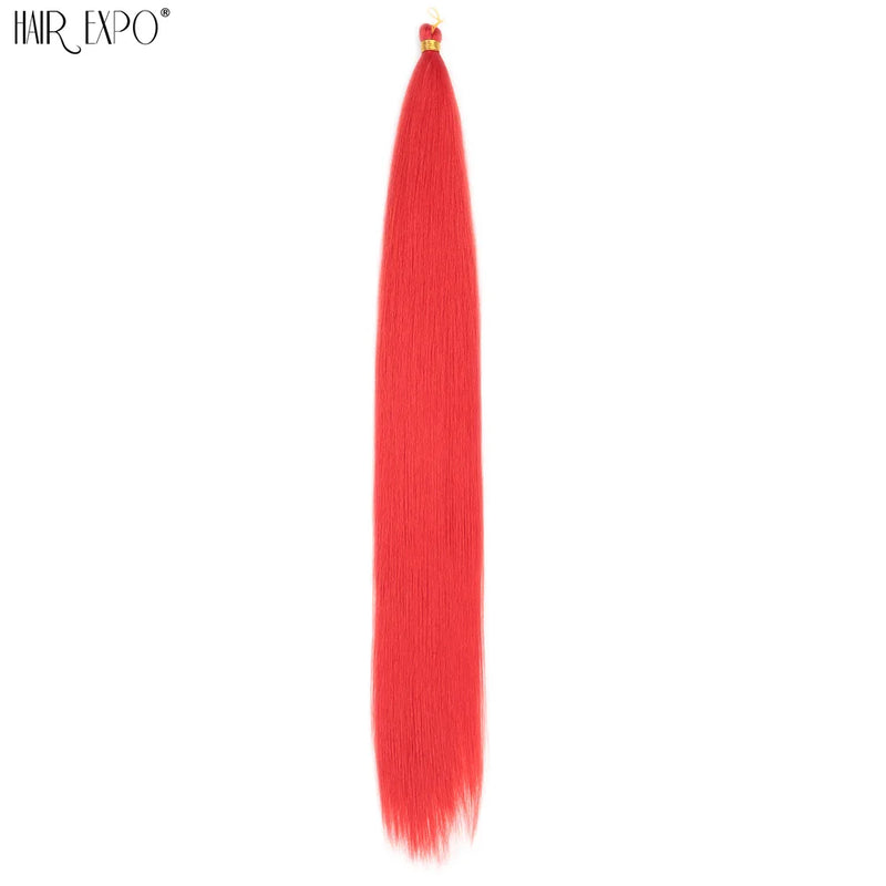 28Inch Ariel Straight Pony Hair Synthetic Yaki Hair Bundles Crochet Braids Hair Ombre Pink Orange Brown Crochet Hair Extensions