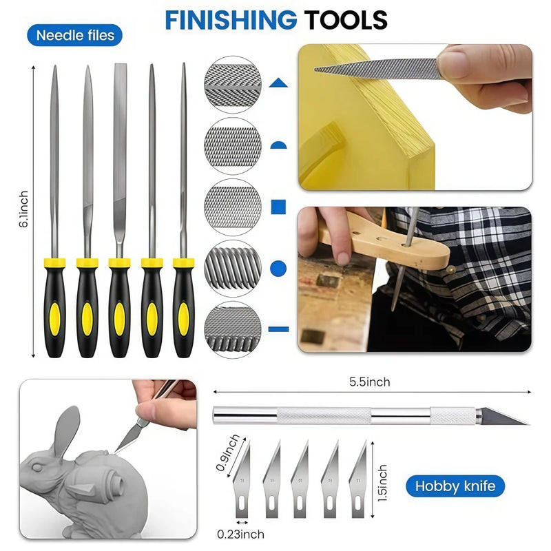 39Pcs 3D Printer Tools Kit FDM SLA Printer Parts Nozzle Cleaner Scraper File Brush Wire Cutter Engraving Knife Repair Tools Set
