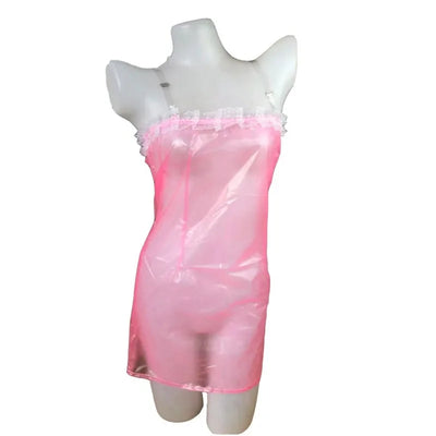 PVC Transparent Thin Strap Dress Body-Hugging Wrap Style | SAMAG