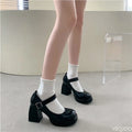 2026 New Coarse Heel Waterproof Platform Spicy Women's High Heels Thick Sole Height Increasing Temperament Women's Single Shoes