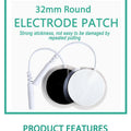 10Pcs 2mm Plug Non-woven Fabric Reusable Self Adhesive Electrode Pads Conductive Gel Pad Body Digital  Massager