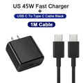 45W PD Fast Charging For Samsung S22 S23 Ultra Note10 Plus Mobile Phone USB Type C Cable Fast Quick Charging Wall Adapter