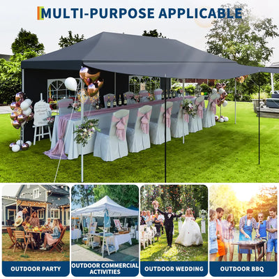 10X20 FT Heavy Duty Pop Up Party Tent with 5 Removable | SAMAG