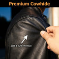 Genuine Cow Leather Men Jacket Short Stand Collar Biker Motorcycle Coat Fashion Slim Real Leather Casual Outerwear