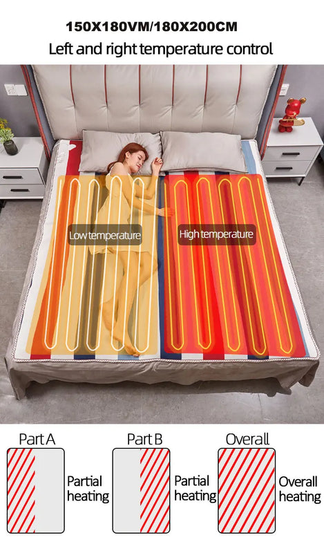 Electric Blanket Thicker Heater Double Body Warmer 150*120cm Heated Blanket Thermostat Electric Heating Blanket Electric Heating
