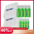 4/8/16/24 Pack PKCELL 2200MAH AA Battery +AAA 850MAH 1.2V NI-MH AAA/AA Rechargeable Batteries and Battery Box for Flashlight Toy