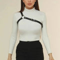 Fashion PU Leather Harness Belts Gothic Punk One Shoulder Suspenders Straps for Women Street Style Friends Gathering Accessories