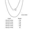 ORSA JEWELS 100% 925 Sterling Silver Link Chain Necklaces Minimalism Snake/Paperclip/Box/Figaro/Chopin/Cuban Chains 40-60cm