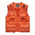 Men's Vest Summer Casual Photography Fishing Multi-Pocket Vest Outdoor Leisure Mountain Climbing Sleeveless V-Neck Custom Logo