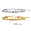 Vnox Unisex Rope Chain Bracelets for Men Women, Stainless Steel Twisted Links Chain Bracelet,Simple Classic Jewelry Gift for Him