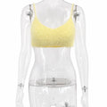 Tossy Crop Top Women Camisole Spaghetti Strap Scoop Neck Fuzzy Knit Party Club Sleeveless Slim Fit Spring Summer Y2K Casual Top