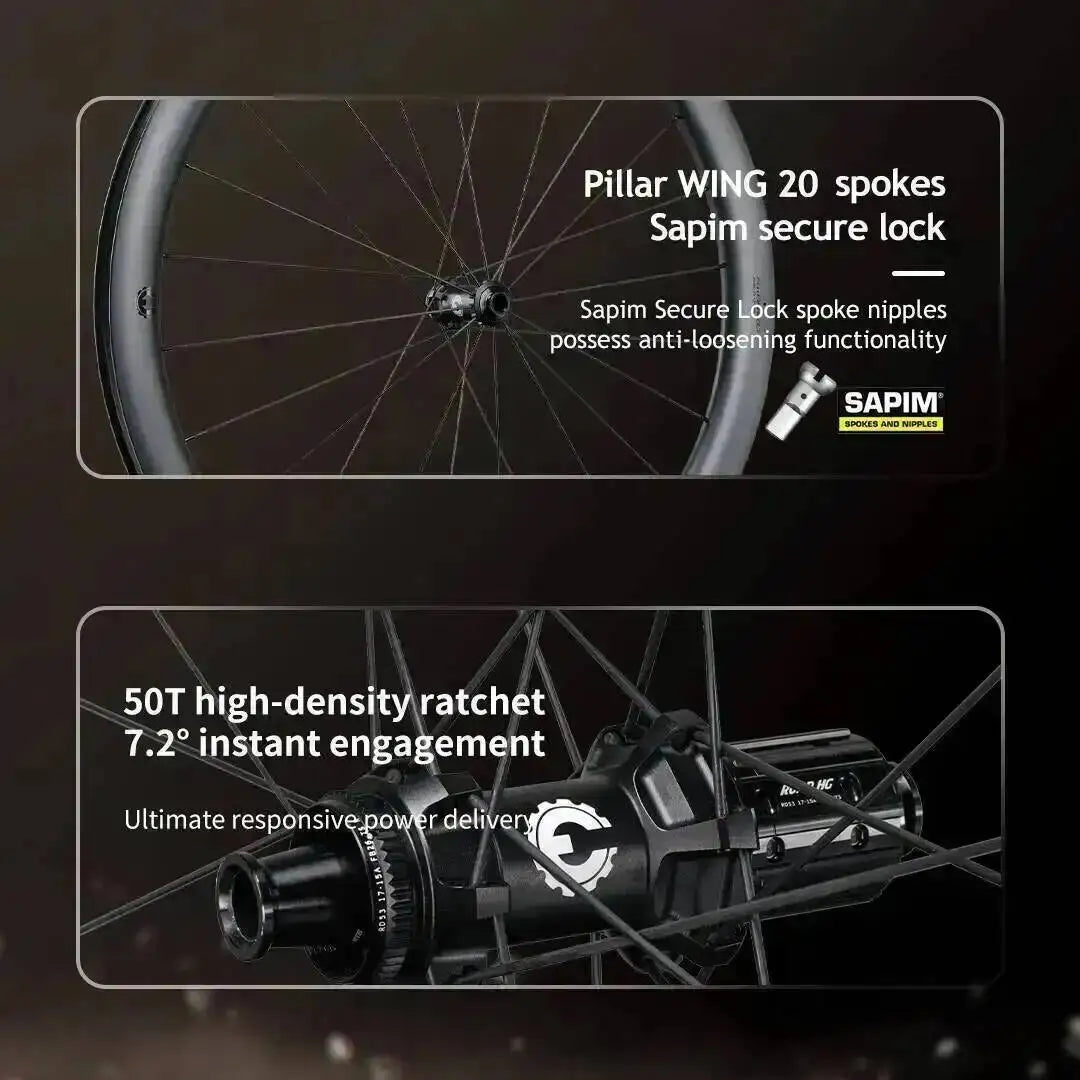 ELITEWHEELS RZW Ultralight Gravel Wheels Disc Carbon Wheelset 1370g RIM Depth 45/35mm Wing 20 Spoke For Racing Bike Road