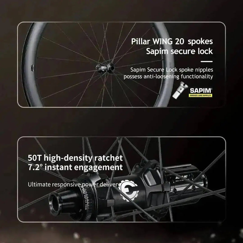 ELITEWHEELS RZW Ultralight Gravel Wheels Disc Carbon Wheelset 1370g RIM Depth 45/35mm Wing 20 Spoke For Racing Bike Road