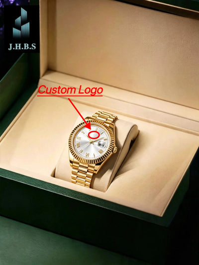 New Men Customized 904L Steel Automatic Mechanical Watch 40mm Luxury Clock Fashion 10bar Waterproof Date For Man | SAMAG