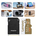 Lenovo Memory Card 128GB 256GB 512GB High Speed Flash Card Reliable Micro SD Card Class10 Storage Card For Camera Phone Dash Cam