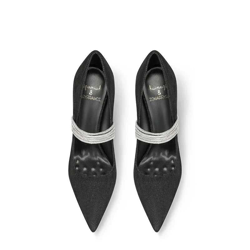 2026 Spring and Autumn Women's High Heels Black Fashion Design Pointed Stiletto Women's Shoes