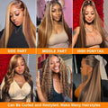 360 Full Lace Wig Highlight Ombre 30 40 Inch Bone Straight Human Hair Wigs 13x6 Hd Transparent Lace Frontal Wig Colored Human Hair Pre Plucked Wig For Women