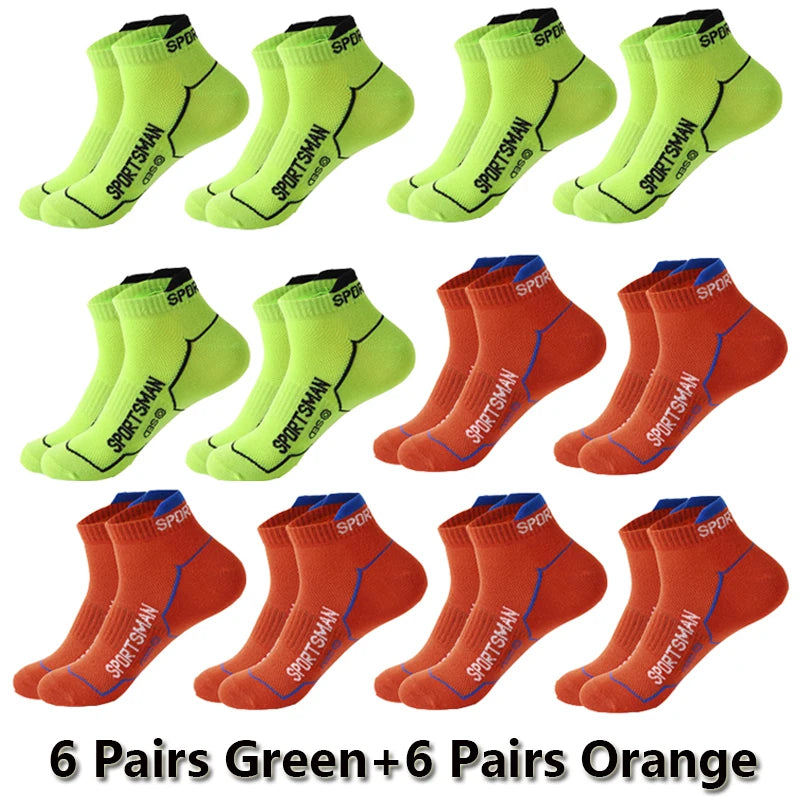 12 Pairs Summer Socks Men's Ankle Running Sports Mesh | SAMAG