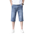 Summer Men's Thin Straight Denim Shorts Soft | SAMAG